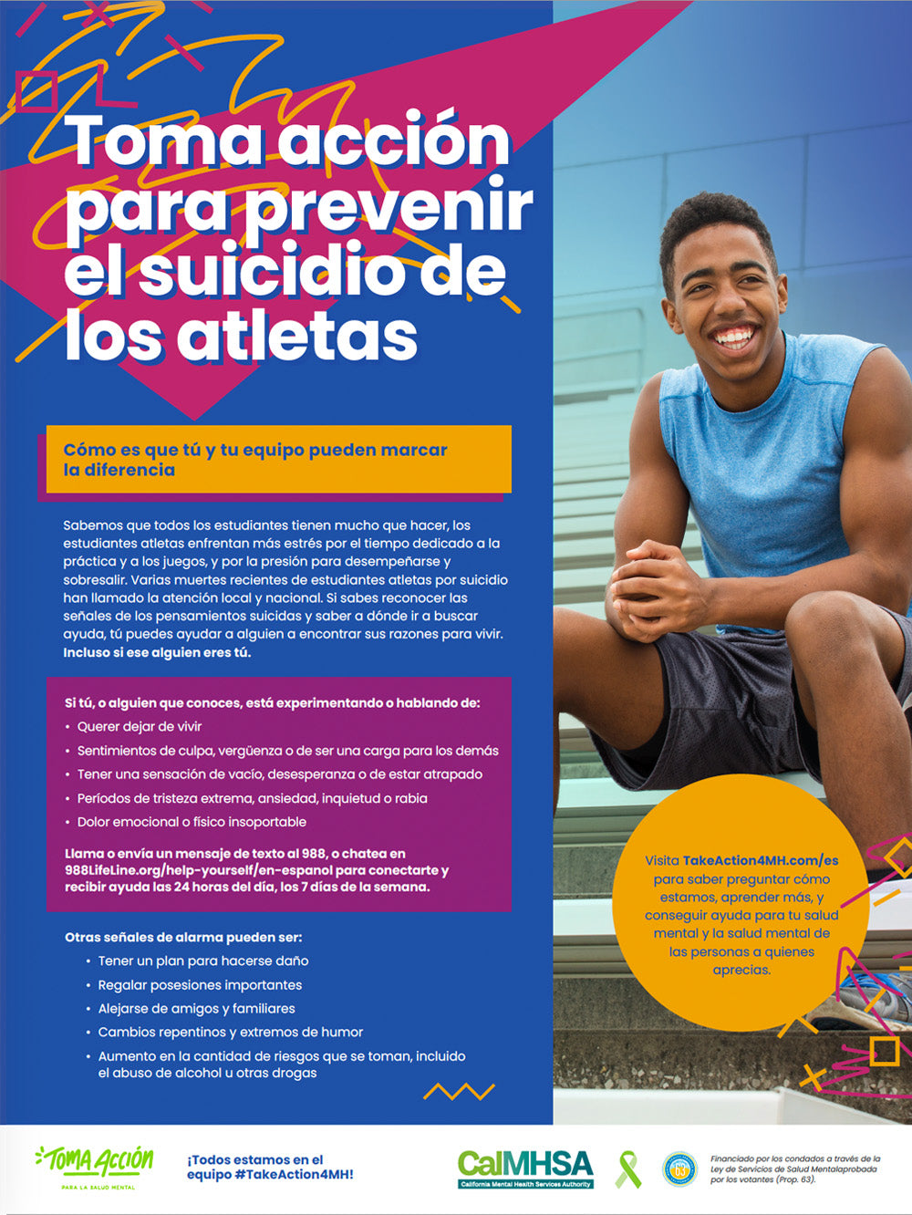 Toma acción para prevenir el suicidio de los atletas