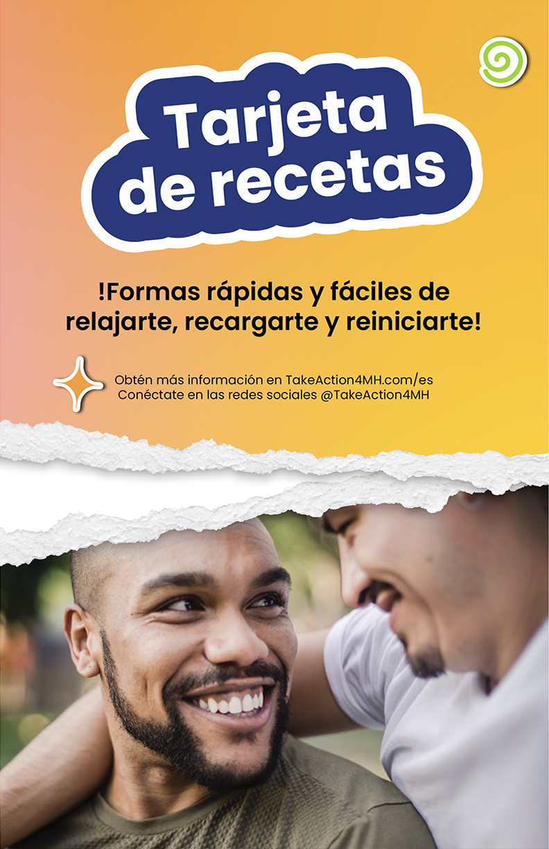 Tarjeta de recetas - Formas rapidas y faciles de relajarte, recargarte y reiniciarte