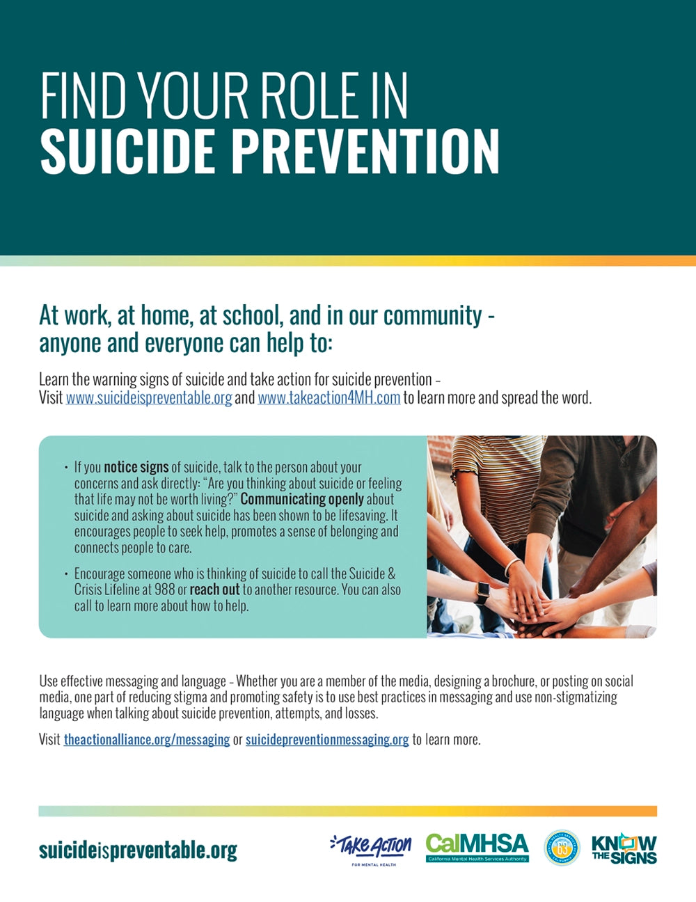 Find your role in suicide prevention