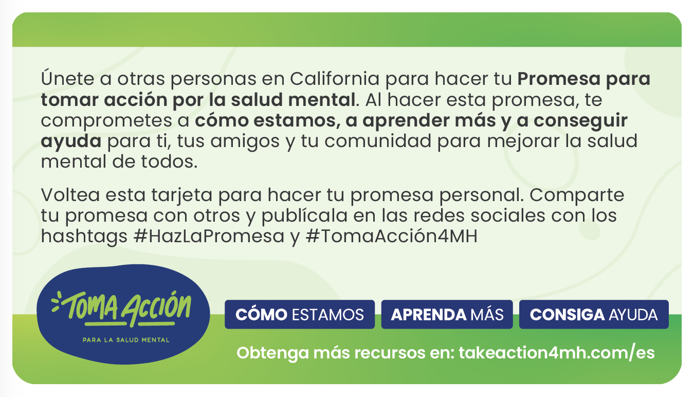Promesa para tomar acción por la salud mental.