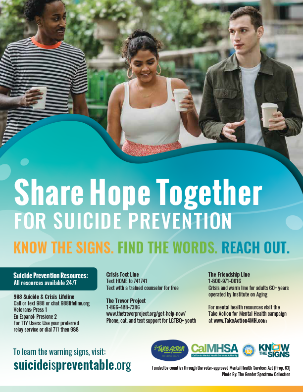 Share Hope Together For Suicide Prevention.