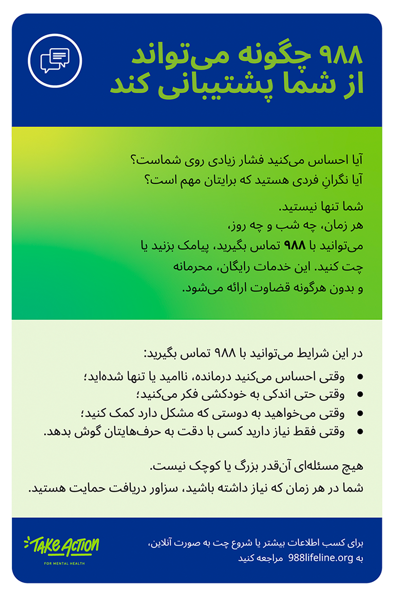 Farsi 988 Support palm card