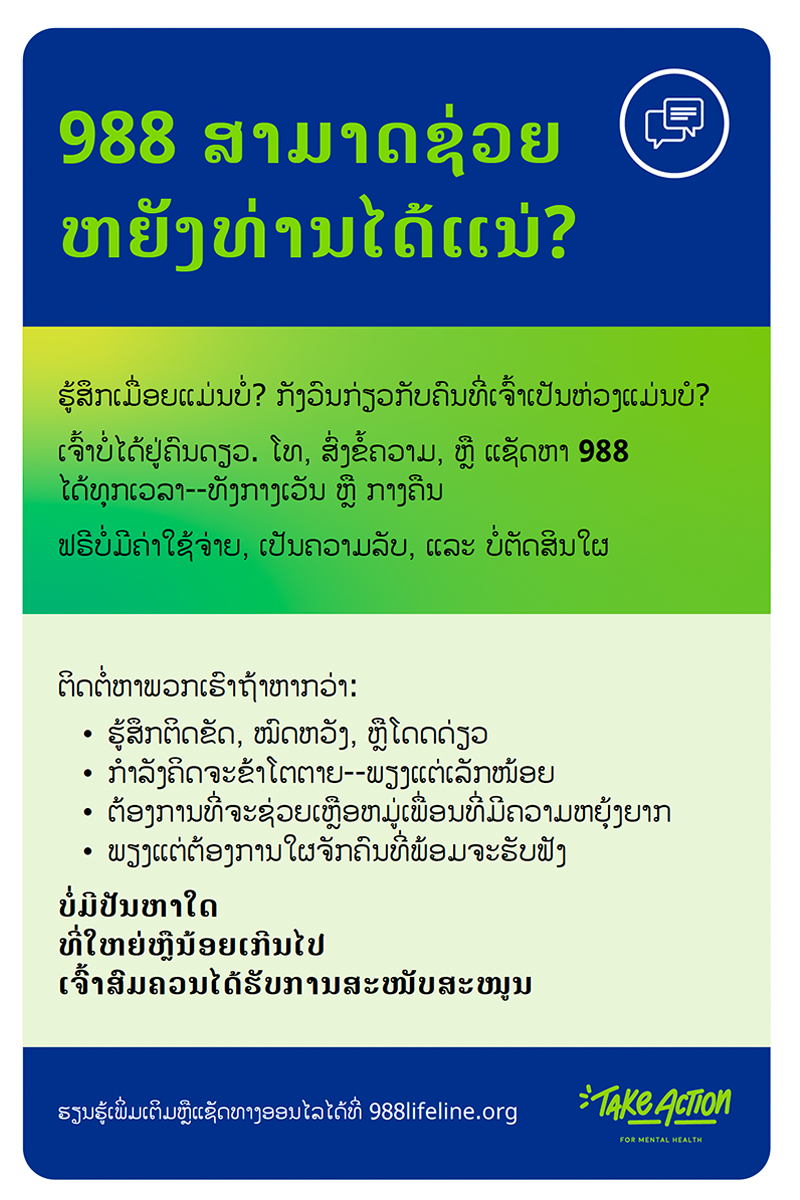 Lao 988 Support palm card